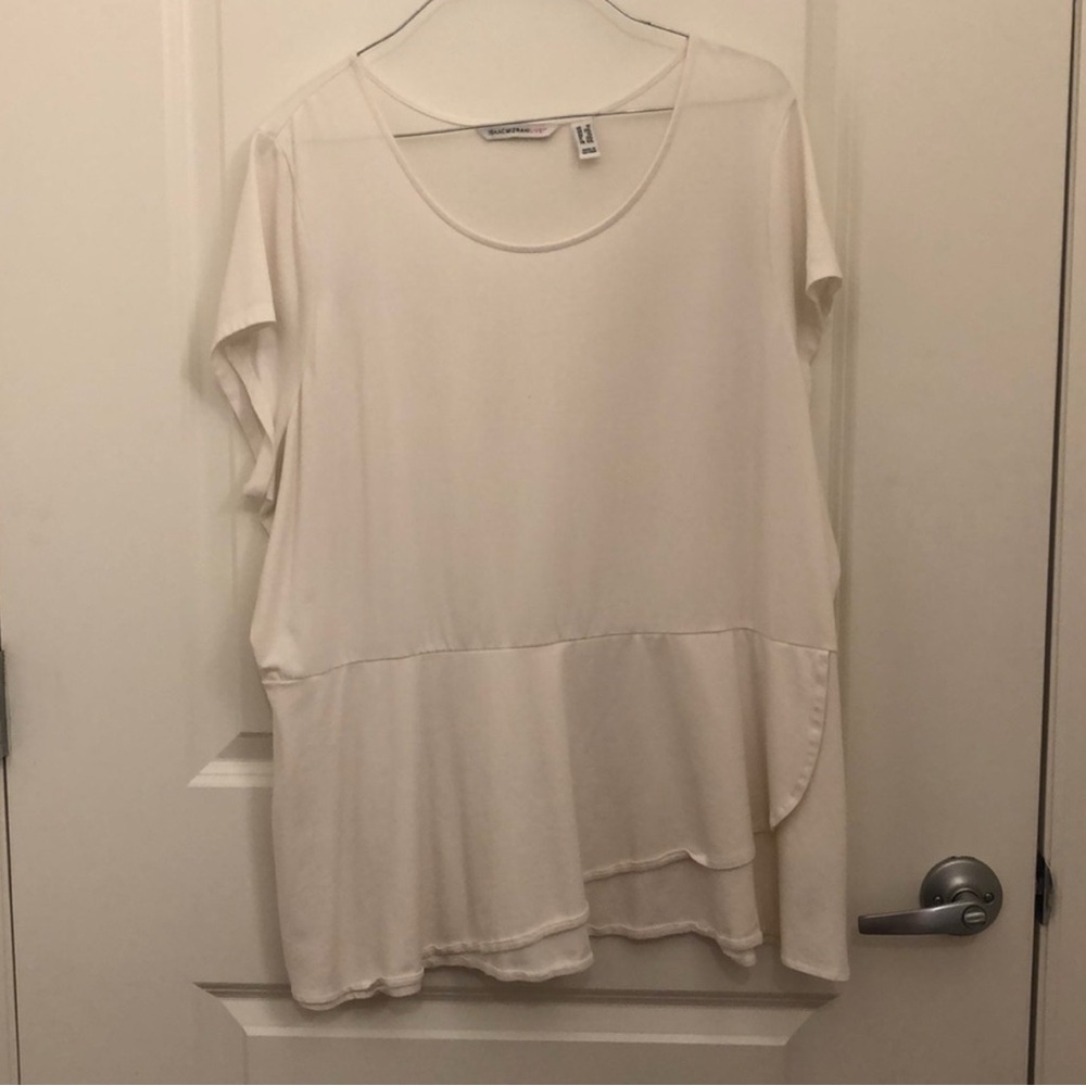 White peplum shirt- Isaac Mizrahi- 1X